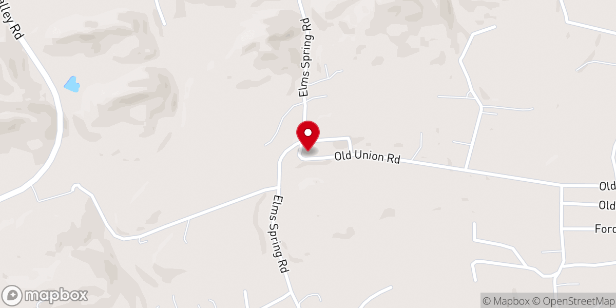 Map showing location of Elm Springs Community Church