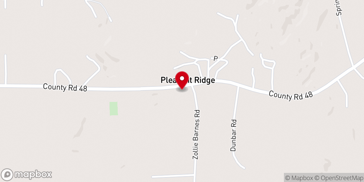 Map showing location of Pleasant Ridge Baptist Church