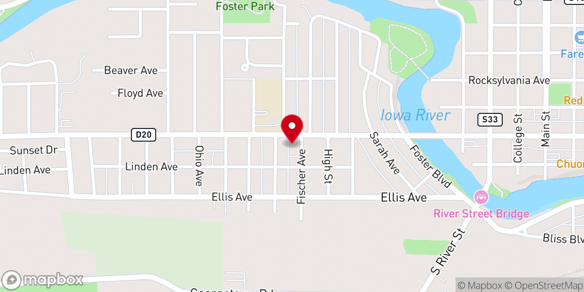 Map showing location of Corner Christian Church