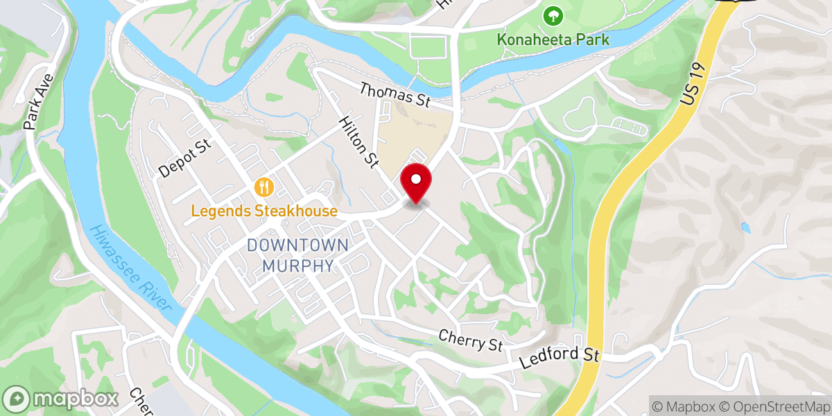 Map showing location of Murphy Presbyterian Church