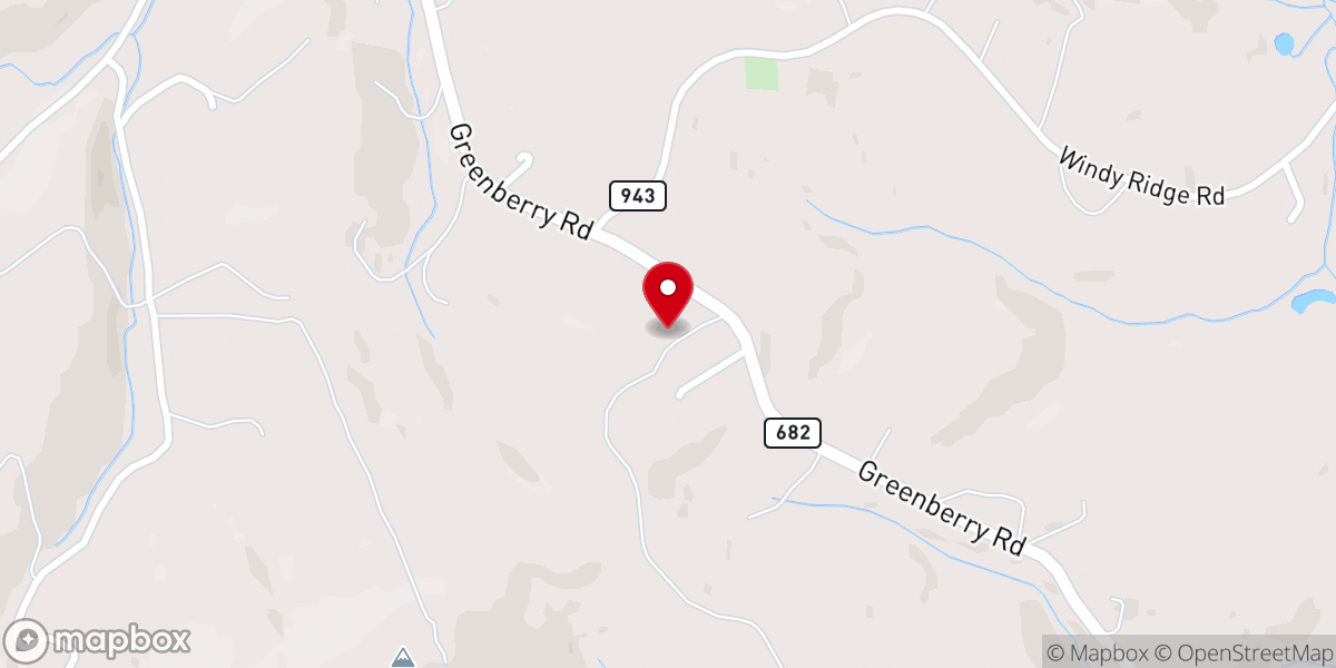 Map showing location of Round Knob Church