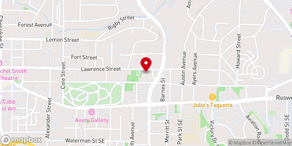 Map showing location of Turner Chapel