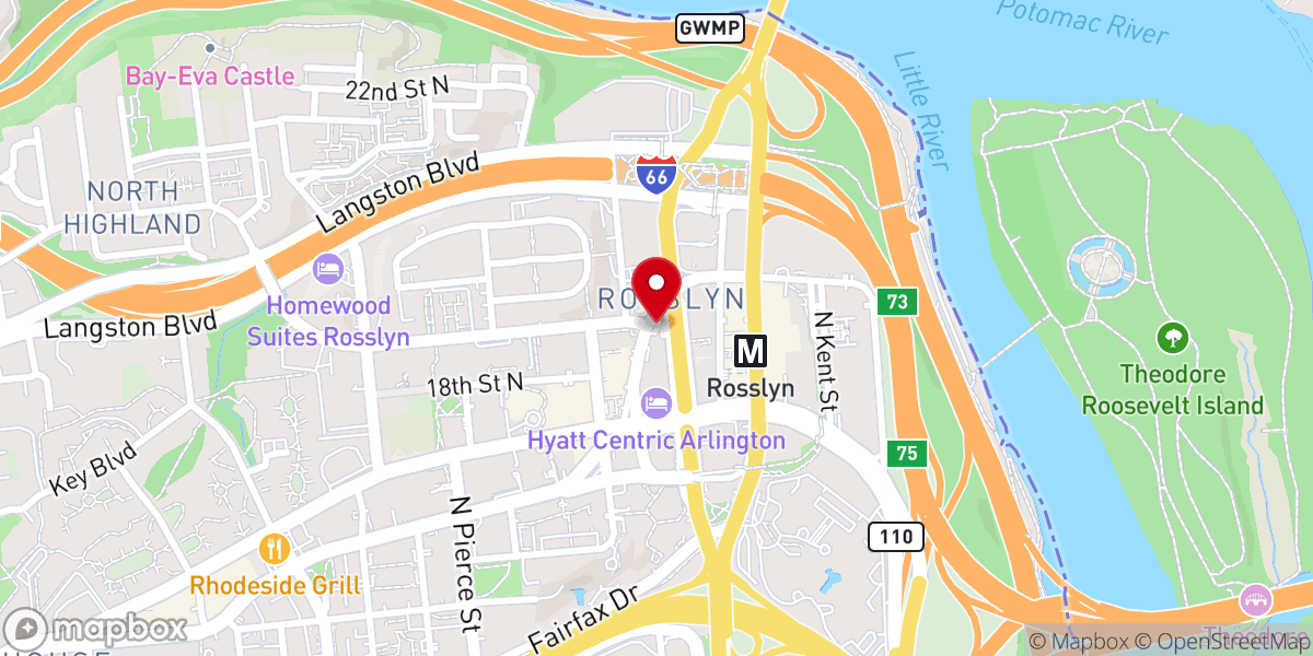 Map showing location of 워싱턴 여는교회 (워싱턴DC 알링턴 한인교회)