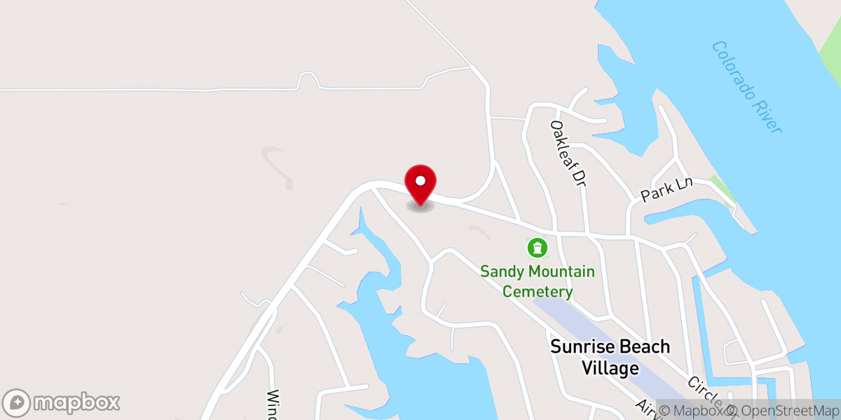 Map showing location of First Baptist Church of Sunrise Beach
