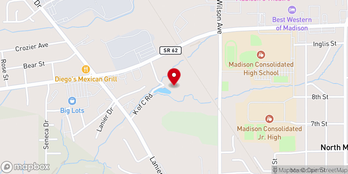 Map showing location of Knights of Columbus