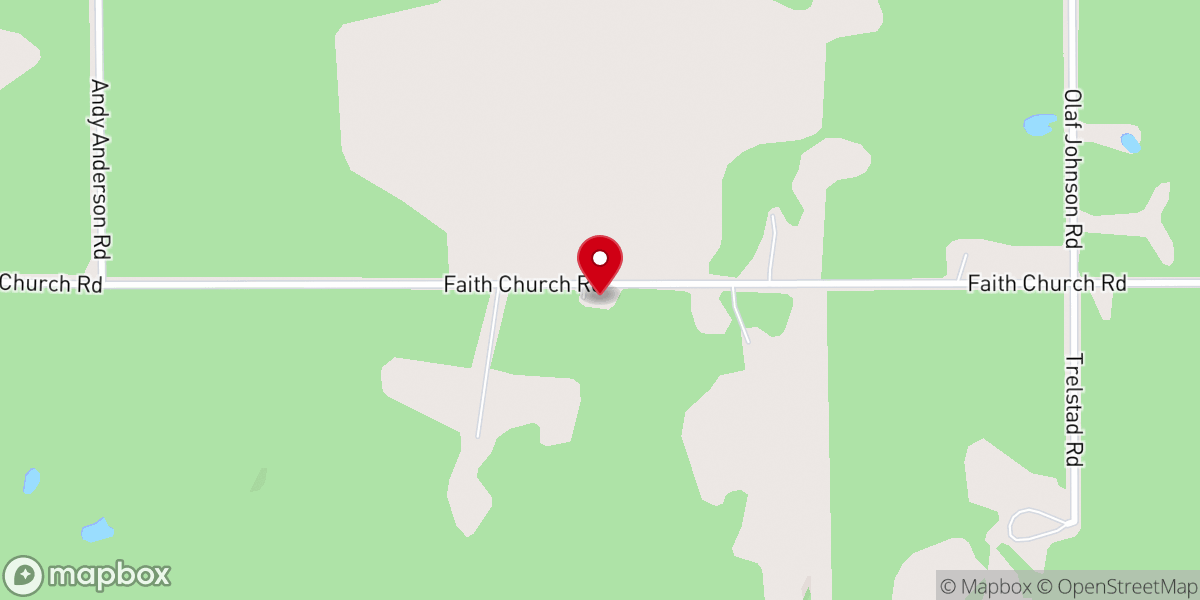 Map showing location of Faith Lutheran Church