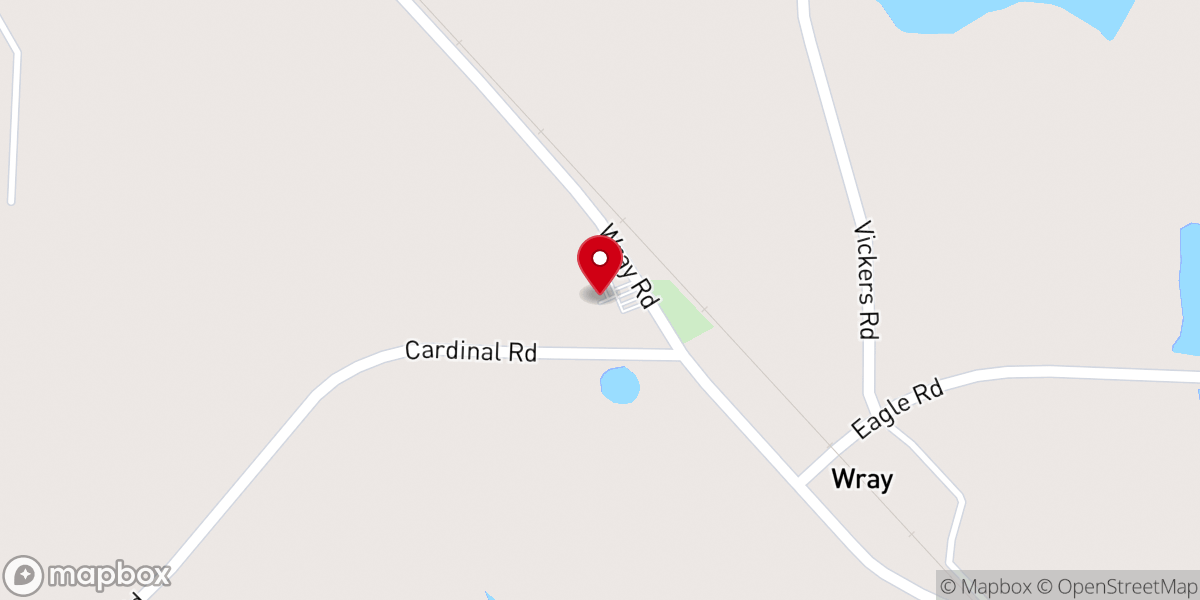 Map showing location of Wray Holiness Baptist Church