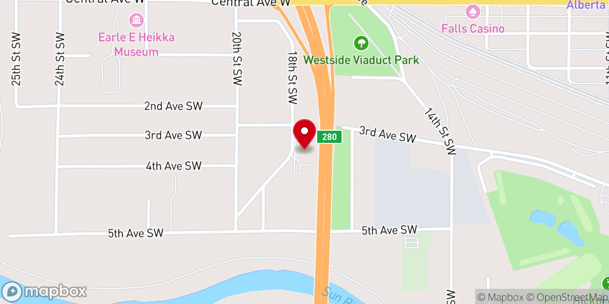 Map showing location of Temple Baptist Church