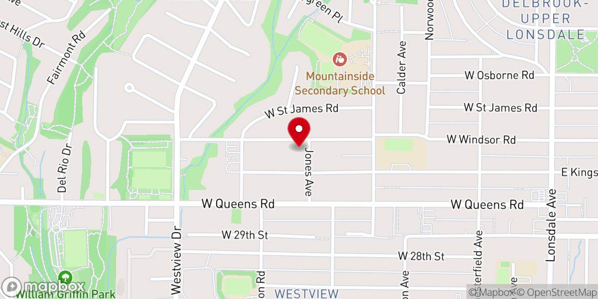 Map showing location of North Shore Pacific Grace MB Church