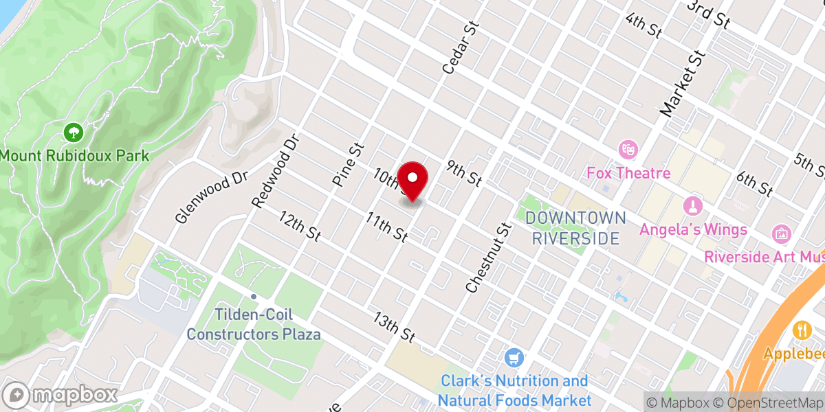 Map showing location of The Allen Chapel AME Church of Riverside