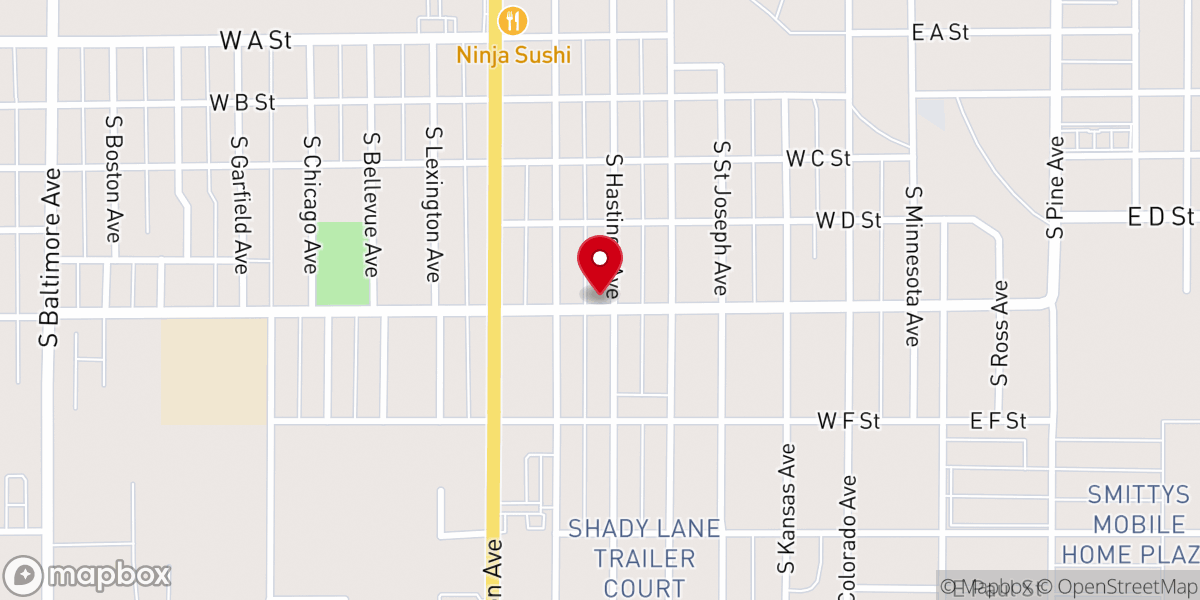 Map showing location of Pentecostal Temple