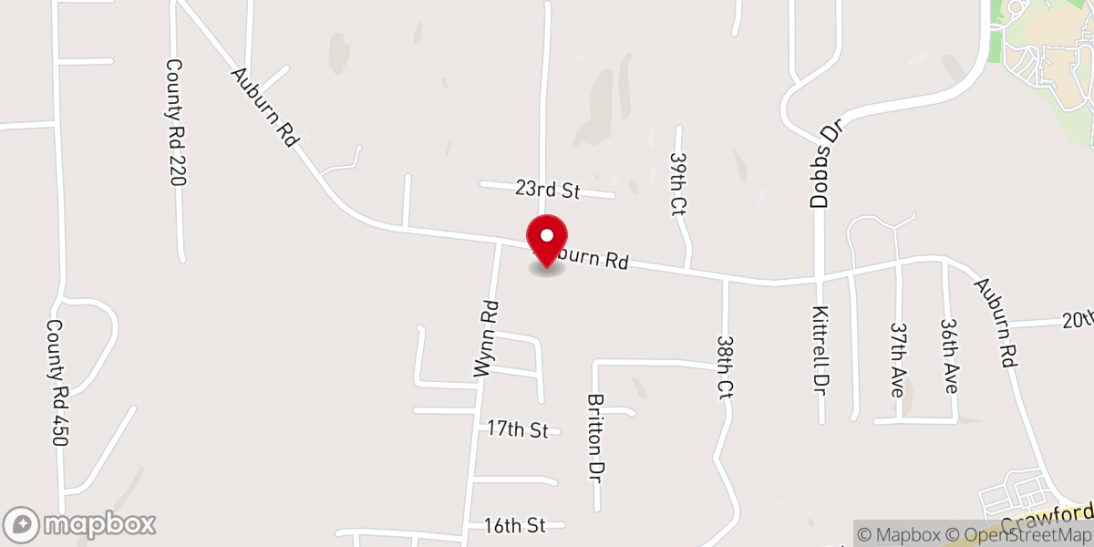 Map showing location of Auburn Heights Church