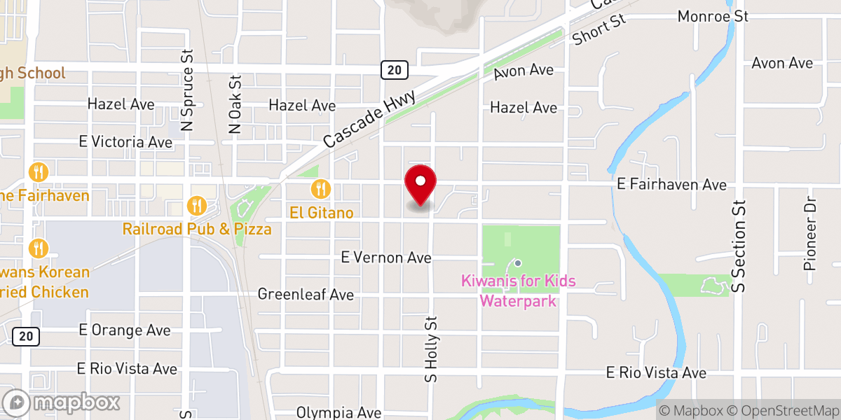 Map showing location of First Baptist Church Burlington