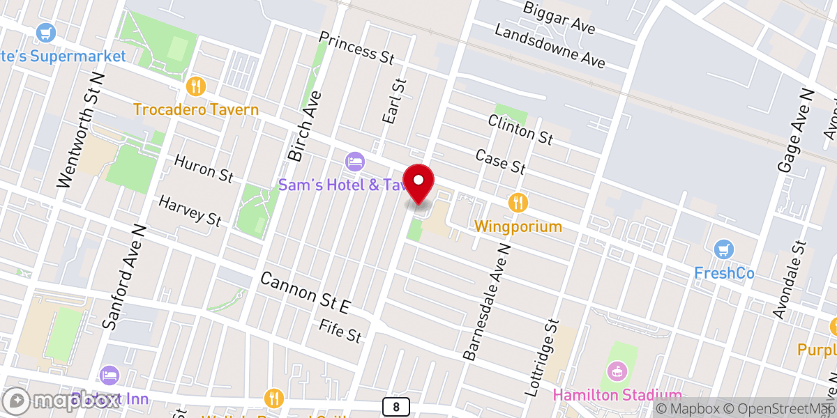 Map showing location of St. Ann Hamilton Roman Catholic Church