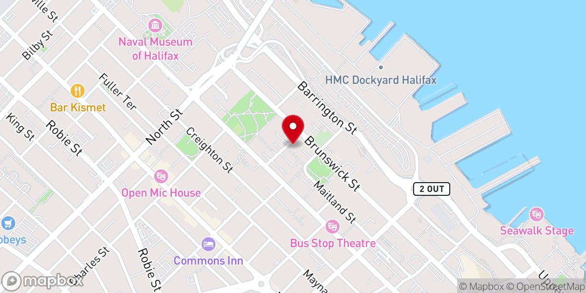 Map showing location of Salvation Army Open Arms Centre