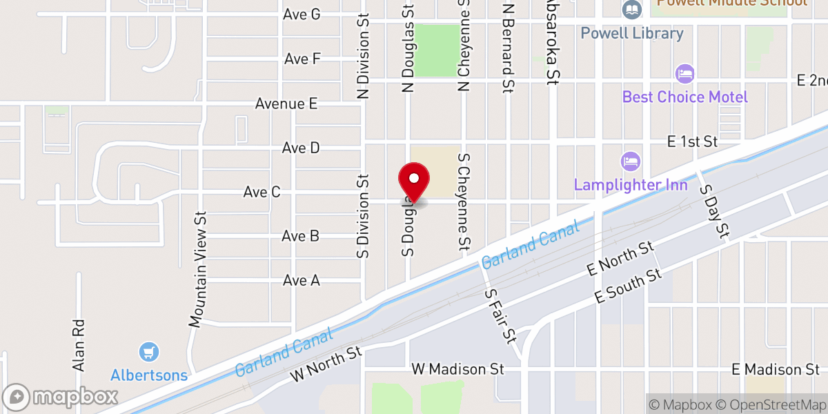 Map showing location of Harvest Community Church
