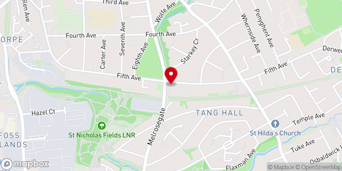 Map showing location of St Aelred R C Church
