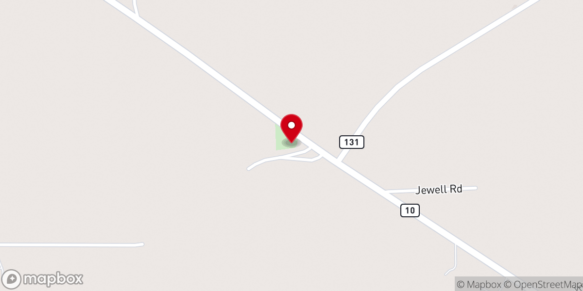 Map showing location of Sykes Creek Baptist Church
