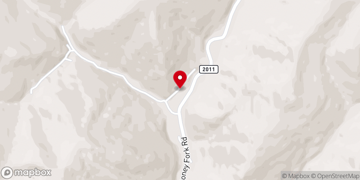 Map showing location of Stoney Fork United Methodist Church