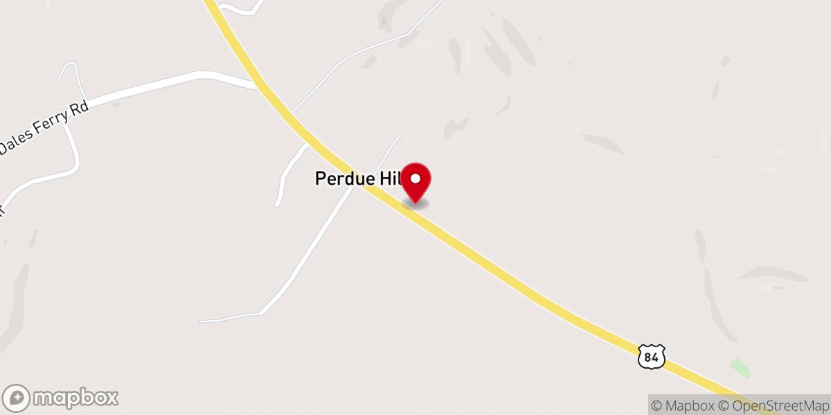 Map showing location of Perdue Hill Presbyterian Church