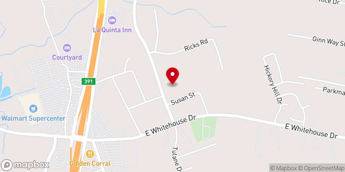 Map showing location of Angelina church of Christ