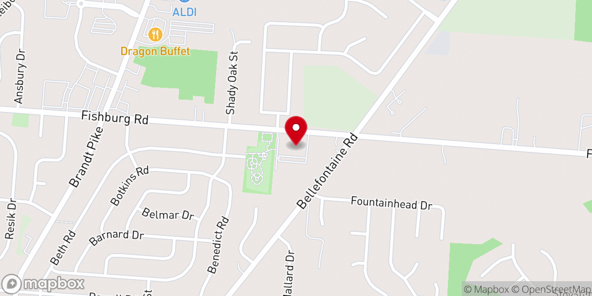 Map showing location of First Christian Church