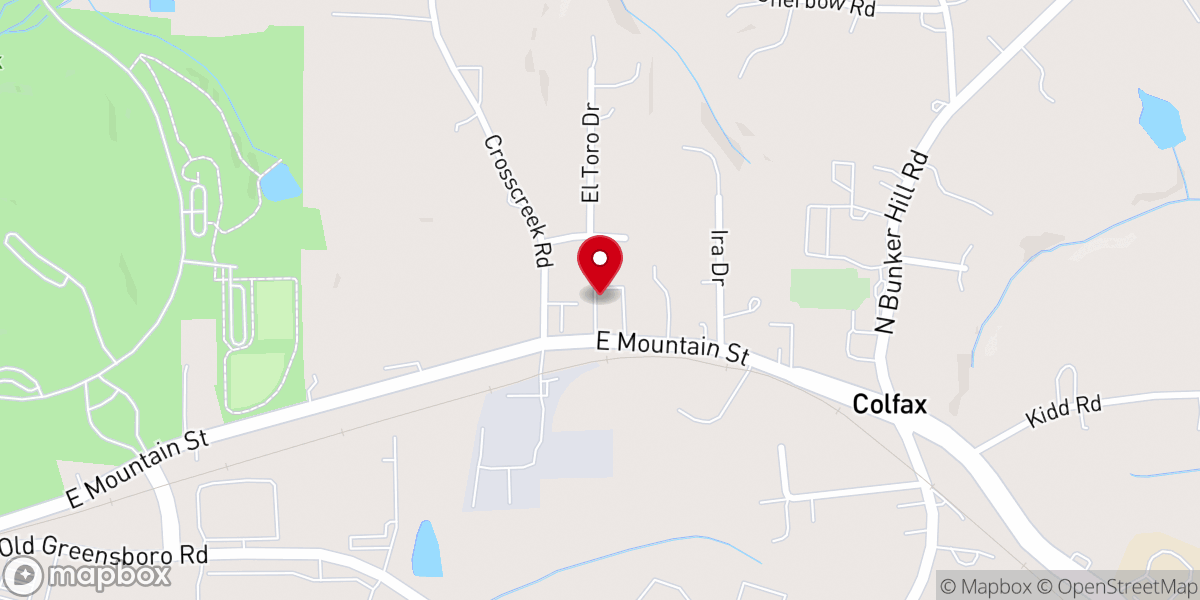 Map showing location of Living Water Baptist Church
