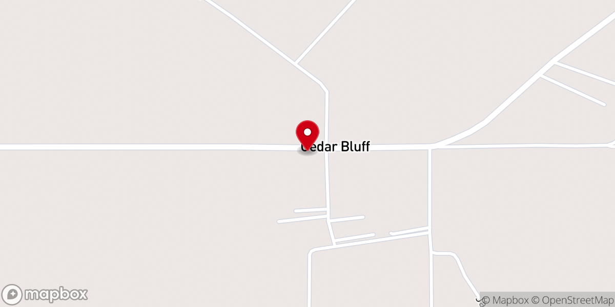 Map showing location of Cedar Bluff United Methodist Church