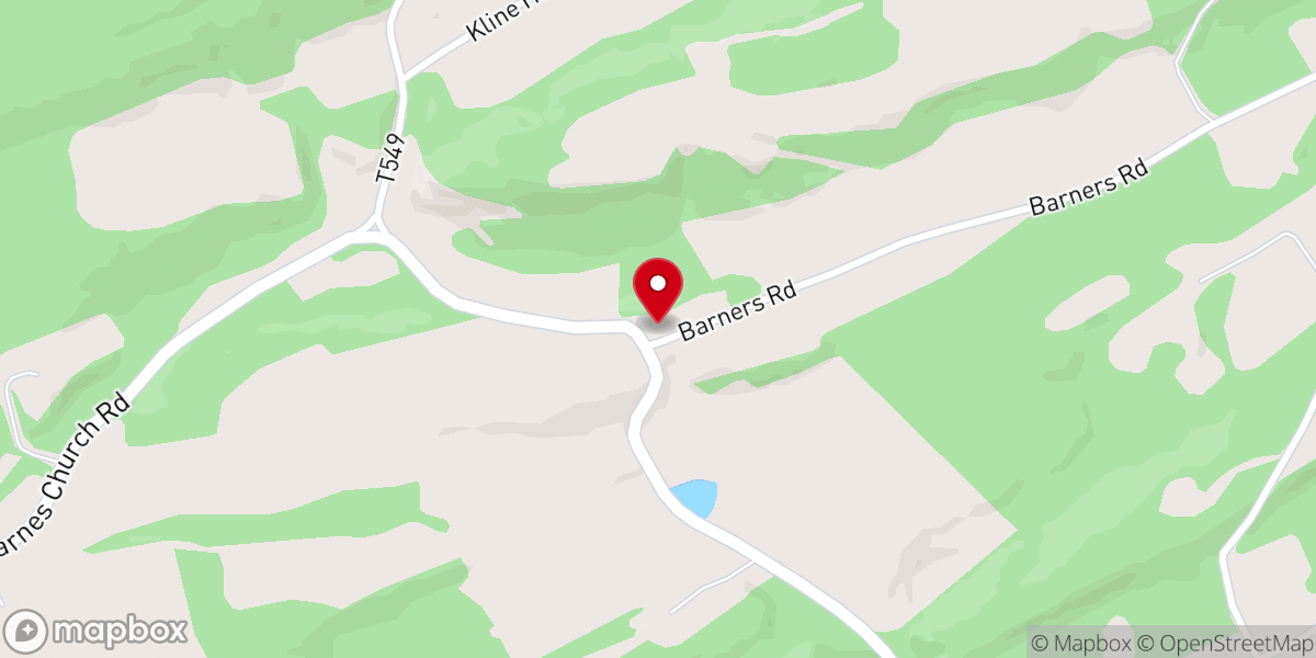 Map showing location of Barners Church