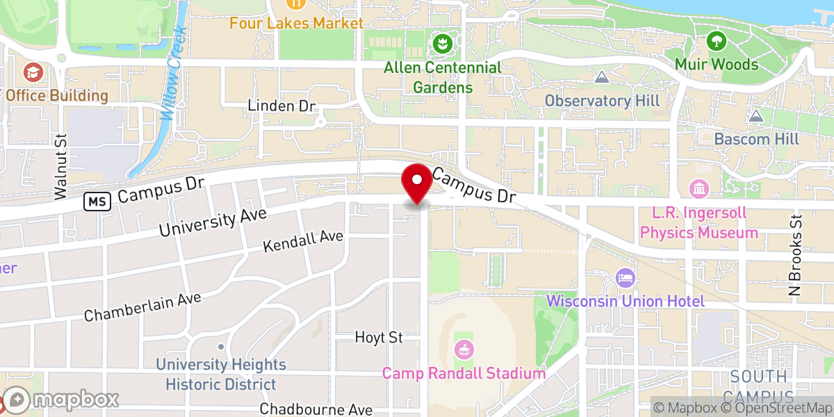 Map showing location of First Congregational Church