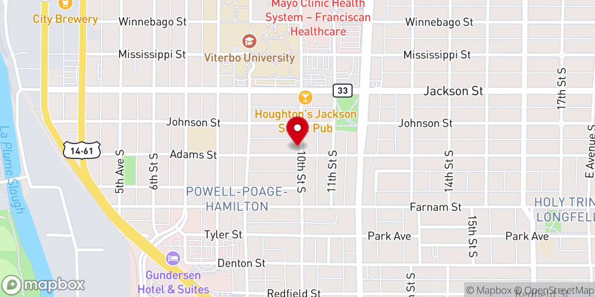 Map showing location of Charity Baptist Church