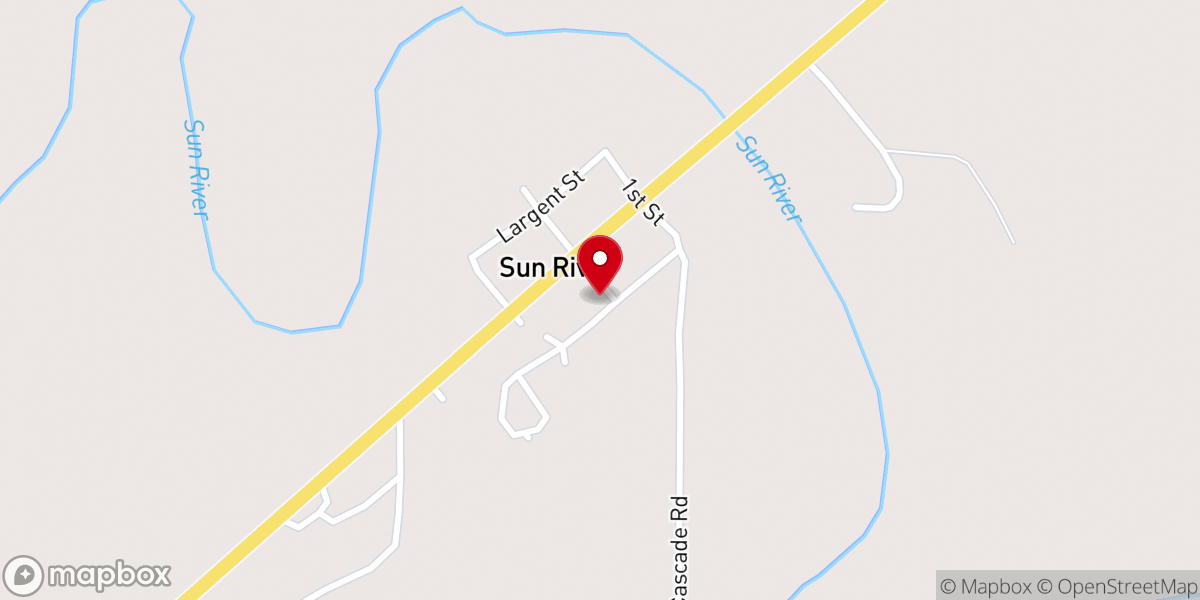 Map showing location of Sun River Methodist Church