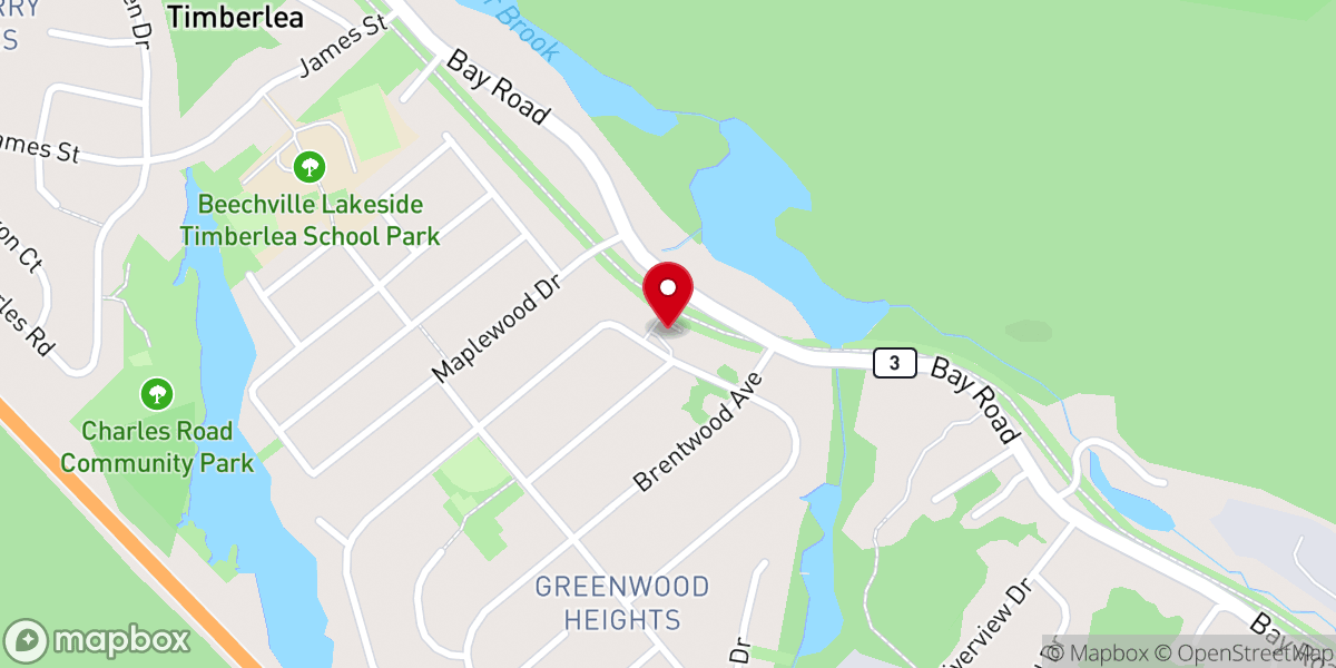 Map showing location of Timberlea Baptist Church