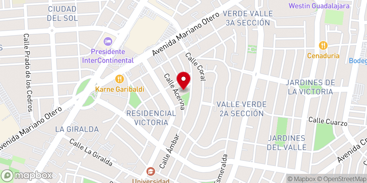 Map showing location of Parroquia de Nuestra Señora de las Victorias