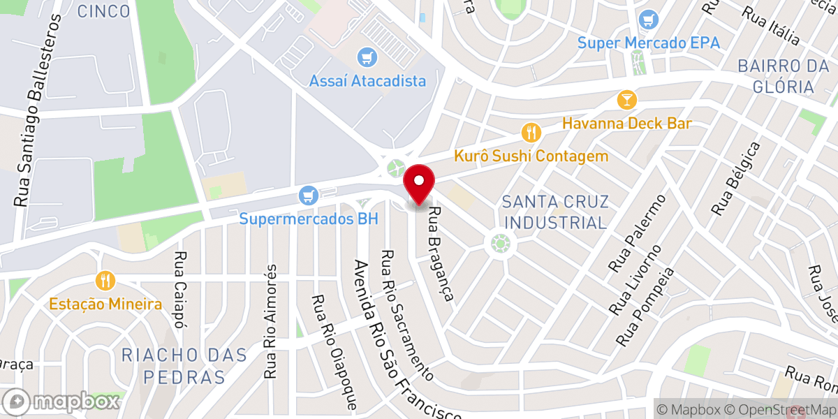 Map showing location of Igreja Evangélica Projeto Ômega Contagem