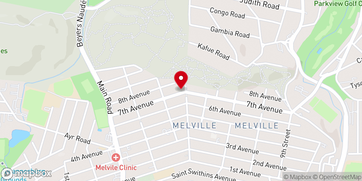 Map showing location of Heritage Baptist Church, Johannesburg