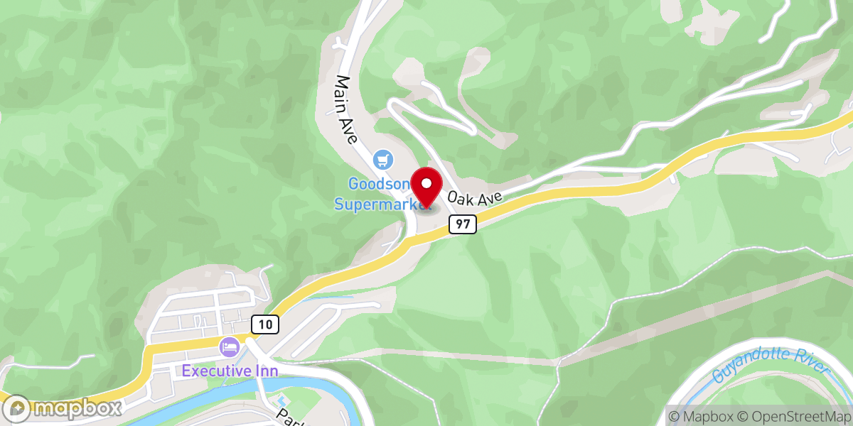 Map showing location of Pineville Baptist Church