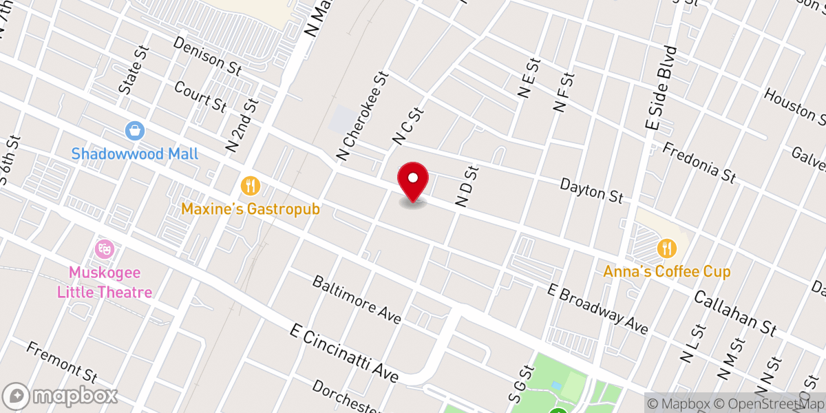 Map showing location of The Gospel Rescue Mission