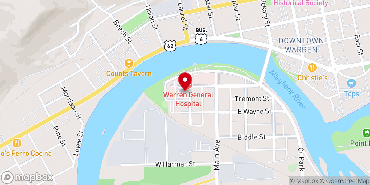 Map showing location of Family Medicine of Warren