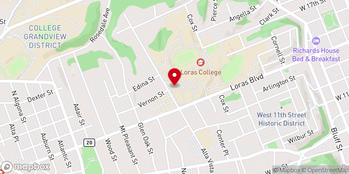 Map showing location of Christ the King Chapel