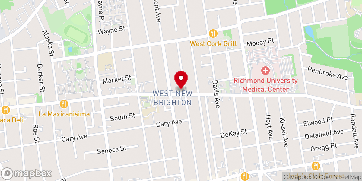 Map showing location of Iglesia de Evangelizacion Misionera Jovenes Cristianos Staten Island
