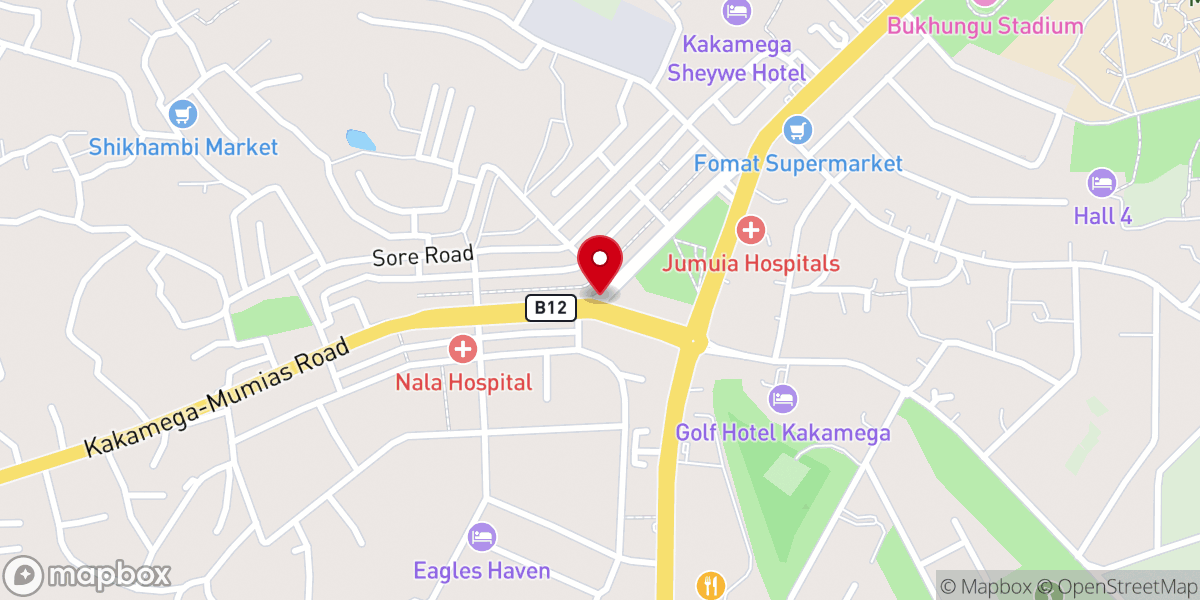 Map showing location of CATHOLIC DIOCESE OF KAKAMEGA