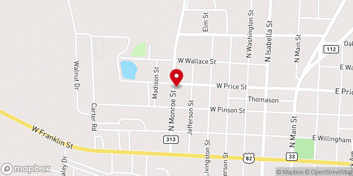 Map showing location of Worth County Serenity Center