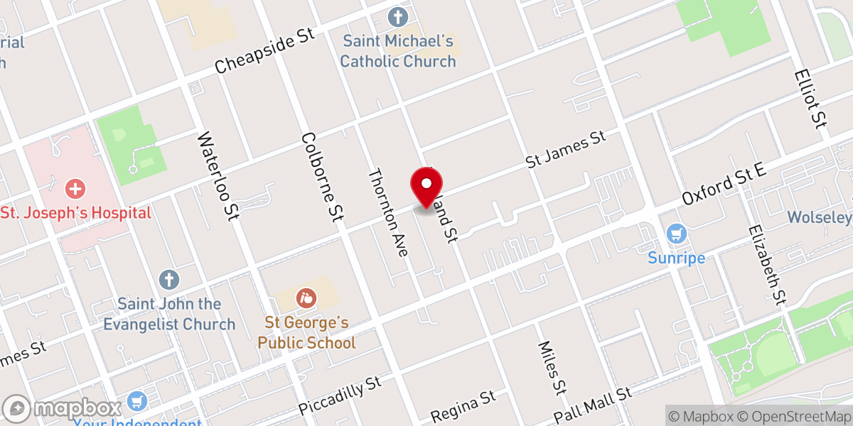 Map showing location of New Horizons Baptist Church