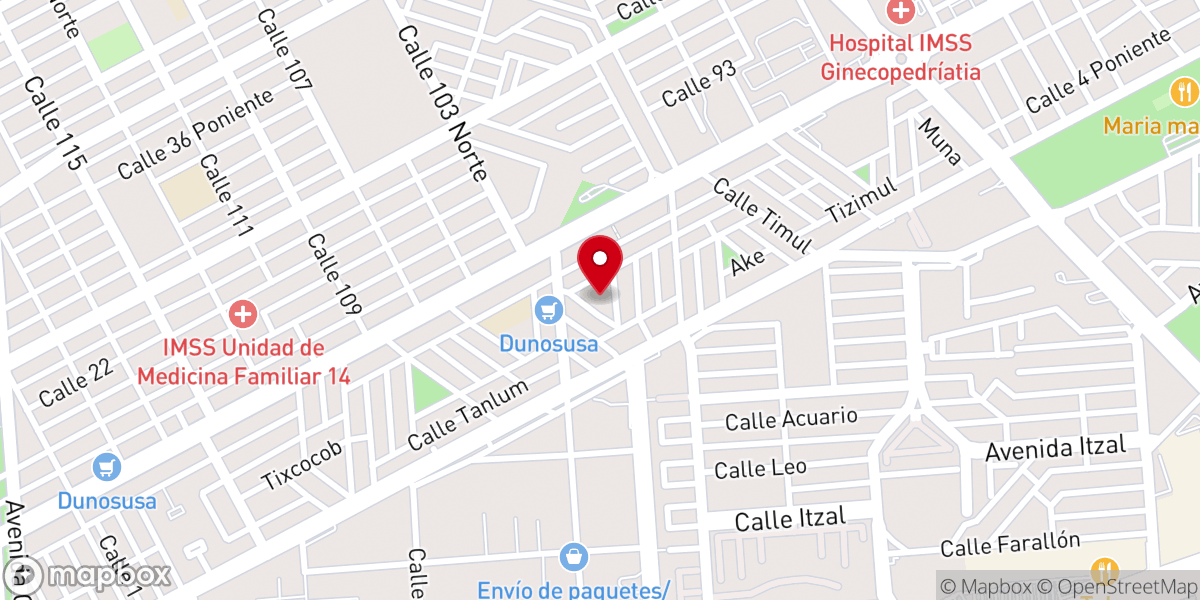 Map showing location of Nuestra Señora de Fátima