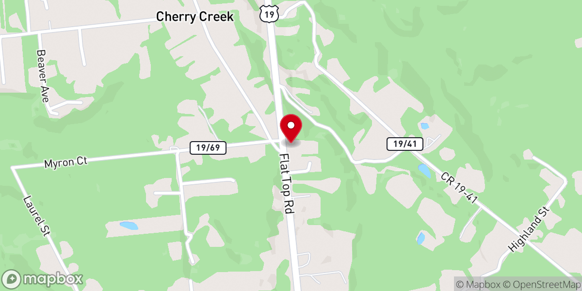 Map showing location of Cool Ridge Church