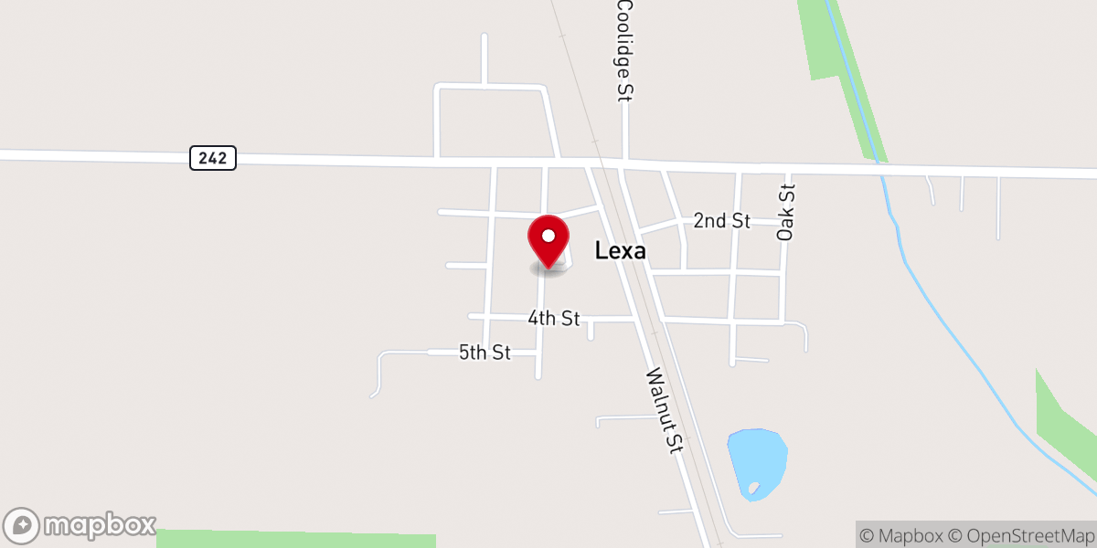 Map showing location of Lexa Baptist Church Parsonage