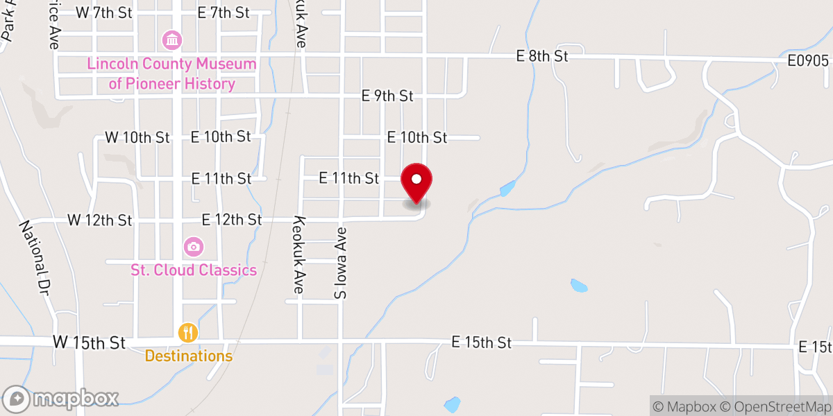 Map showing location of Mt Calvary First Baptist Church