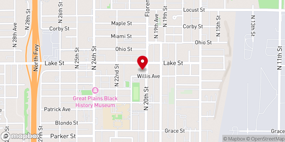 Map showing location of Light Mission Pentecostal Church of Nebraska