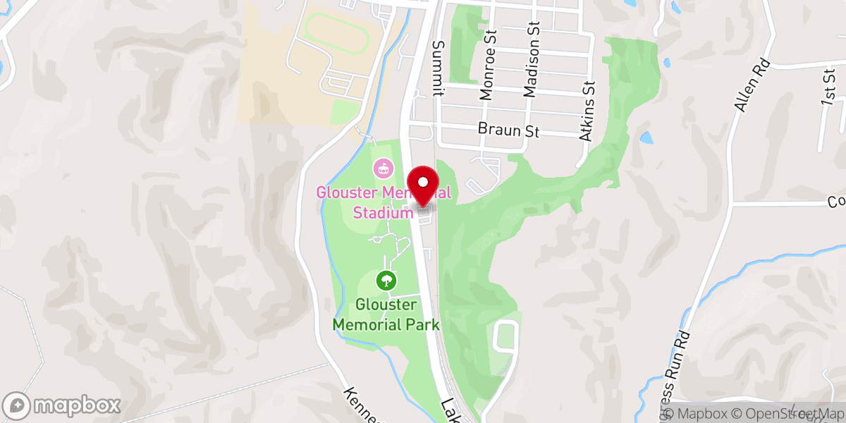 Map showing location of DQ Glouster (Dairy Queen)